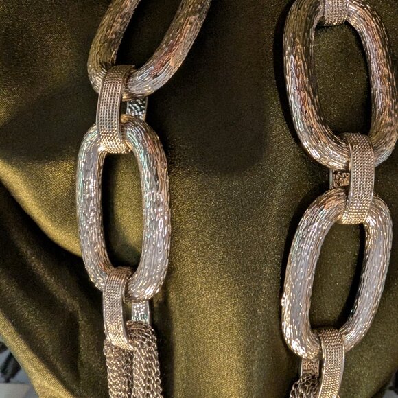 Chunky silver chain necklace - Picture 2 of 6